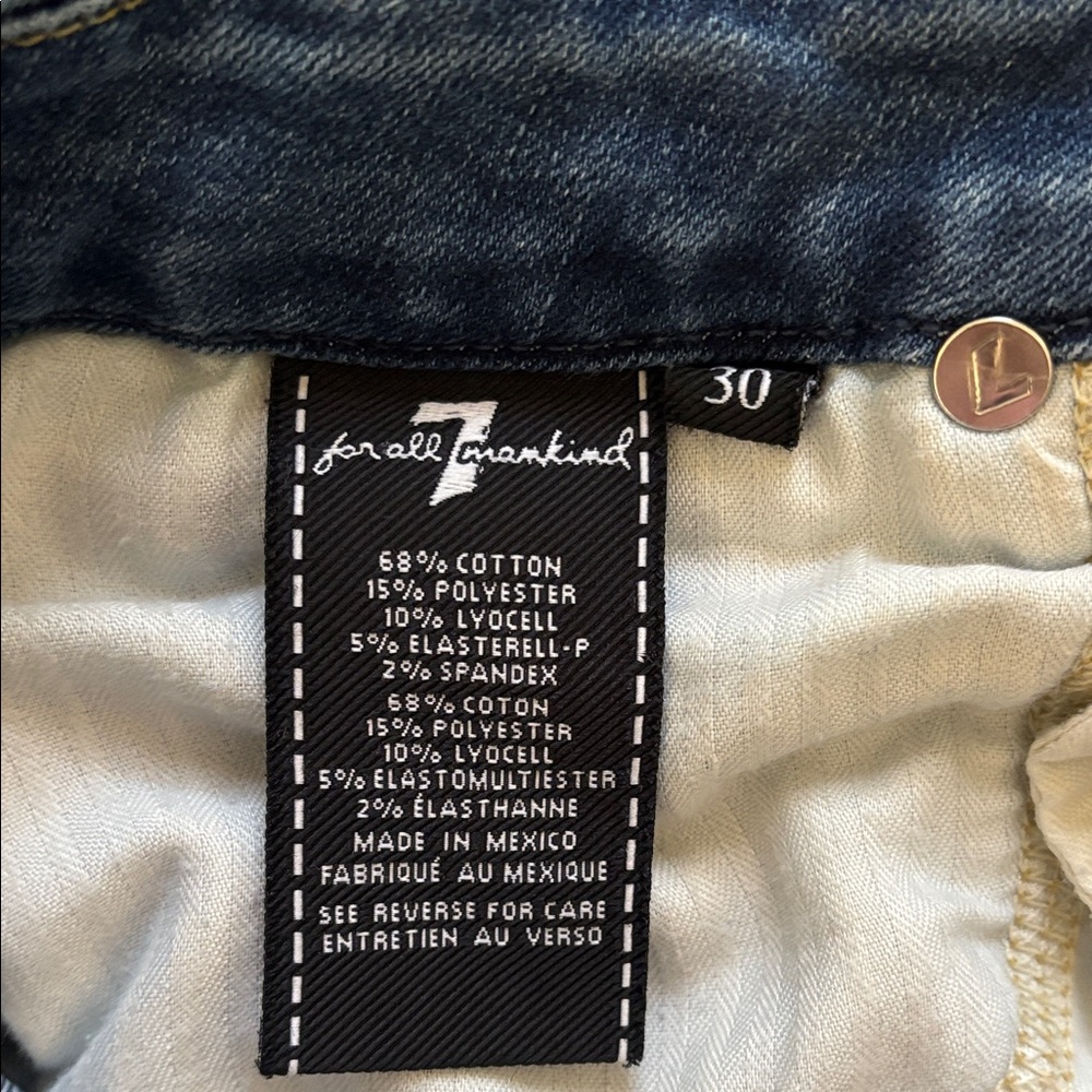 7 For All Mankind Women's Dark Blue Straight-Leg Jeans - Picture 6 of 8